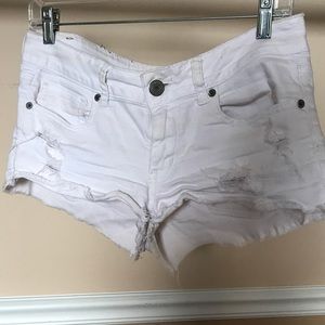 White jean shorts